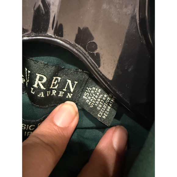 Lauren Ralph Lauren Shirt Mens 15.5 32/33 Green Classic Fit Non Iron Button Down - Picture 4 of 8